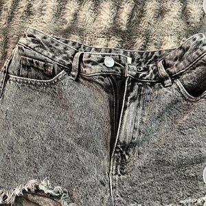 pac sun black washed denim shorts